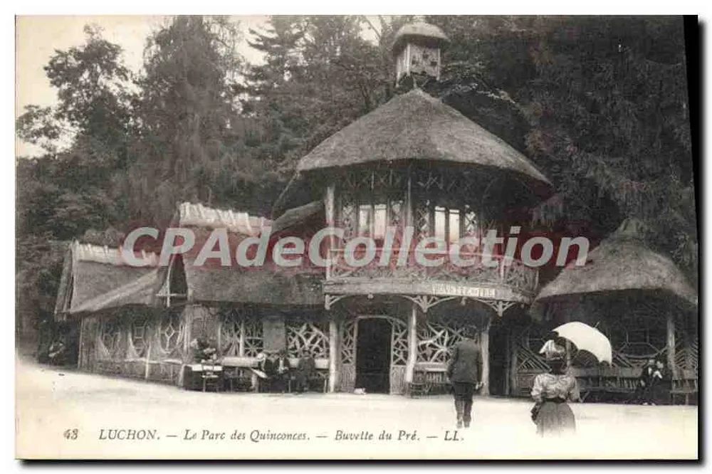 Luchon — Der Park der Quinconces — Die Buvette du Pré — LL. — Nr. 43 - Vorderseite