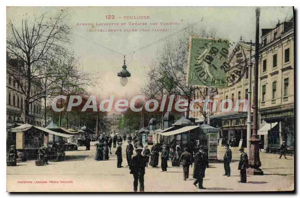 Toulouse - Avenue Lafayette und Theater des Variétés (derzeit Allée Jean Jaurès) — Phototype Labouché Frères, Toulouse, n°123 - Vorderseite