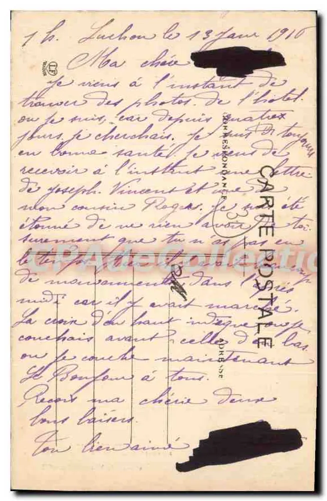 Die Pyrenäen (tr. Serie) — Luchon — Maison Fadedine und Hotel Canton - Rückseite