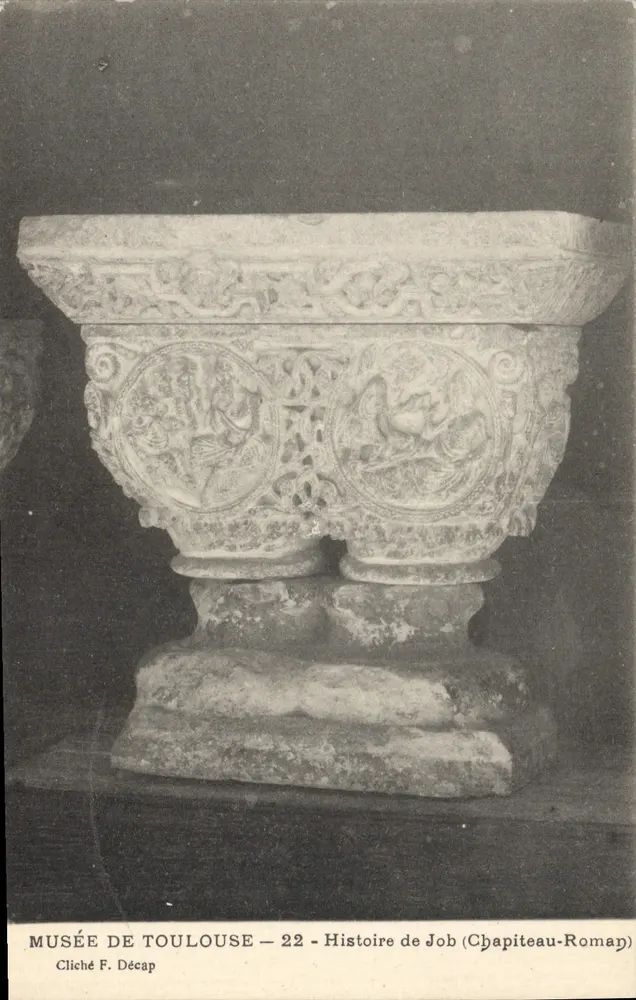 Museo de Toulouse — Historia de Job (Capitel-Romay) — Cliché F. Décap - Anverso