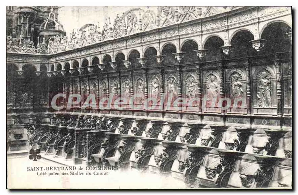 Saint-Bertrand de Comminges — Lado completo das cadeiras do coro — M. T. imp. Toulouse - Frente