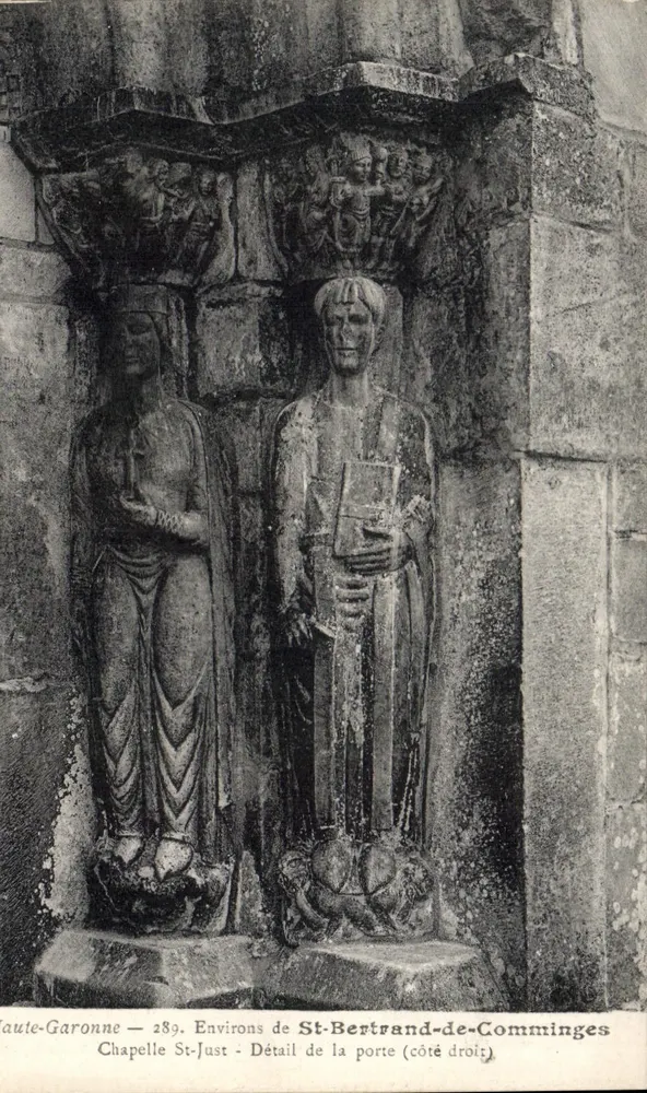 Kapelle St-Just — Detail der Tür (rechte Seite) — In der Nähe von St-Bertrand-de-Comminges — Haute-Garonne — Nr. 289 - Vorderseite