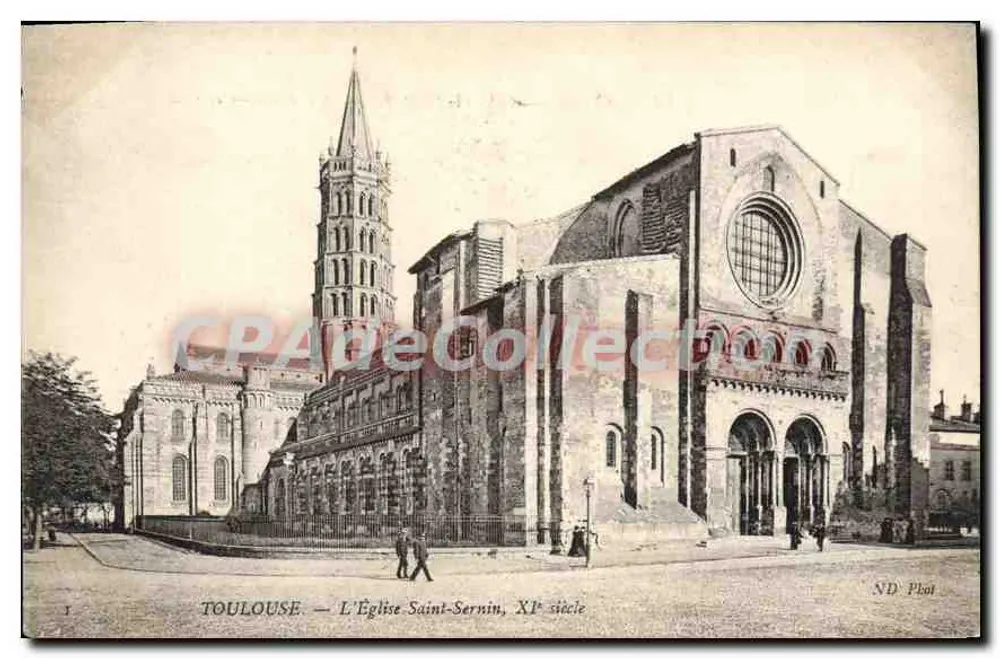Toulouse — A Igreja de Saint-Sernin, século XI — ND Phot - Frente
