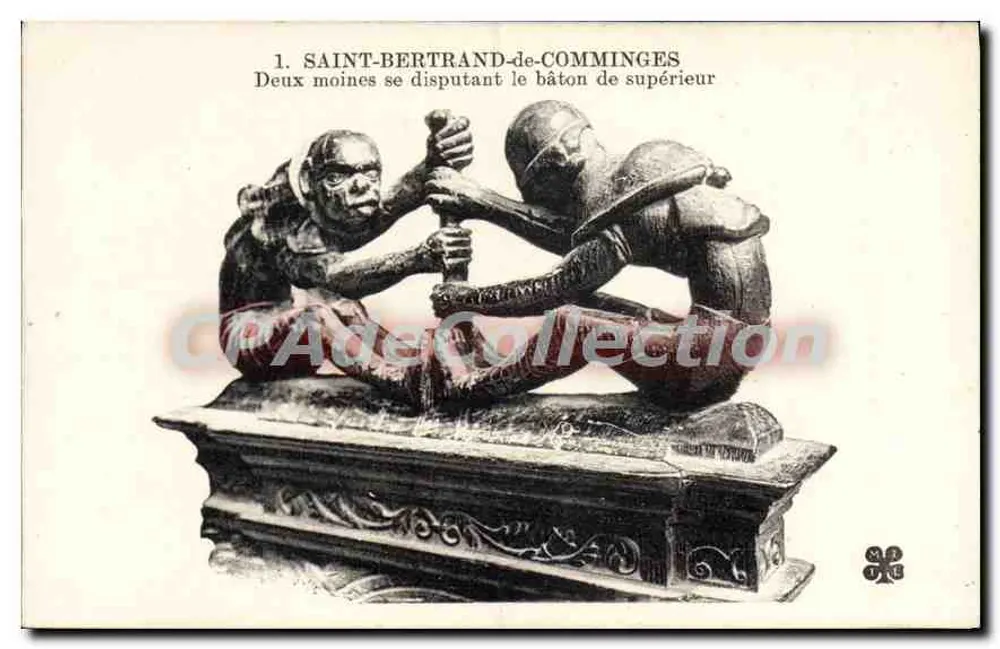 Saint-Bertrand-de-Comminges — Dois monges disputando o cajado de superior — editor SPLE, n° 31 - Frente