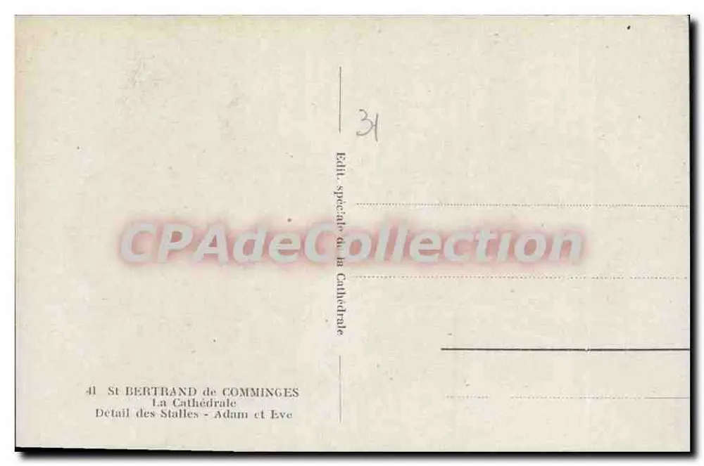 Adão e Eva — Detalhe das bancadas — Editor especial da Catedral - Verso