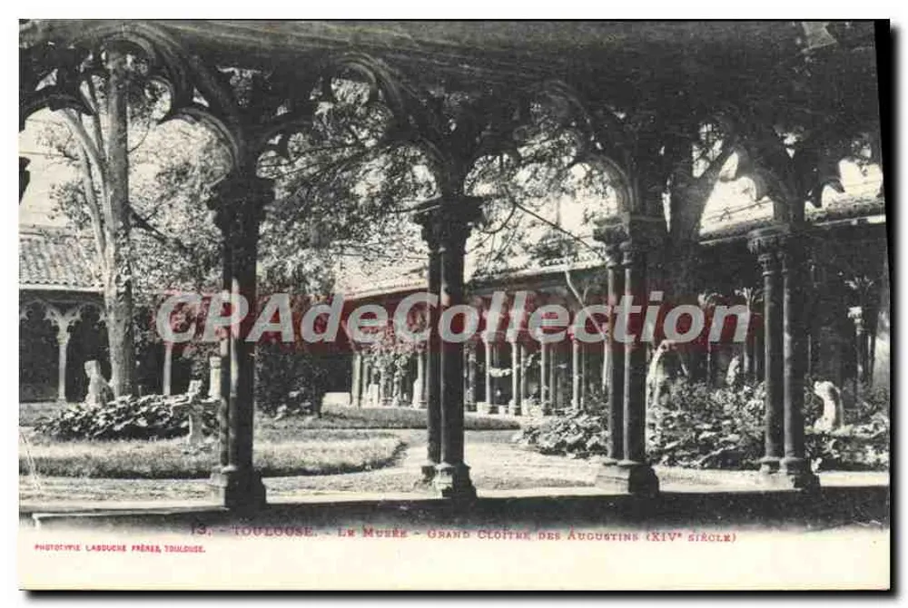 Toulouse - O Museu - Grande Claustro dos Agostinhos (século XIV) — Fototipia Labouche Frères, Toulouse - Frente