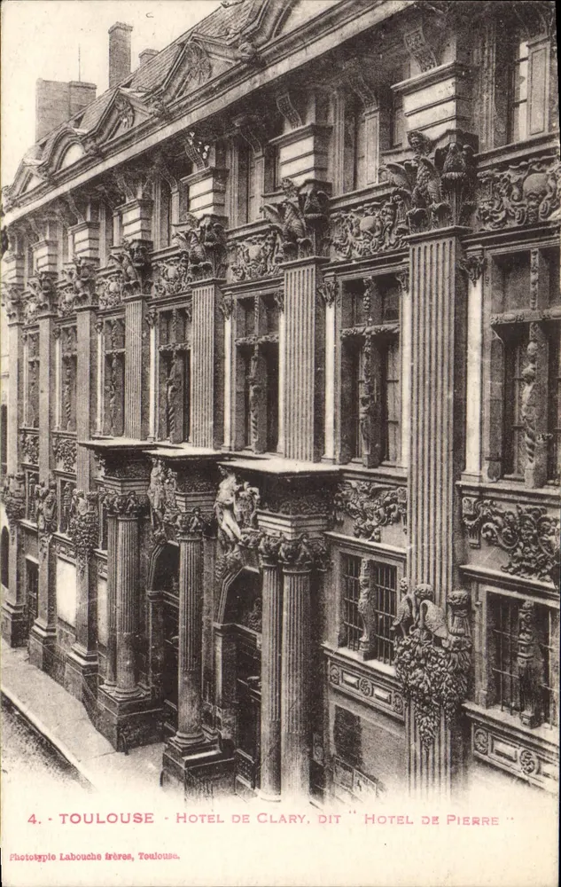 Toulouse - Hotel de Clary dito 'Hôtel de Pierre' — Fototipia Labonche frères, n°4 - Frente