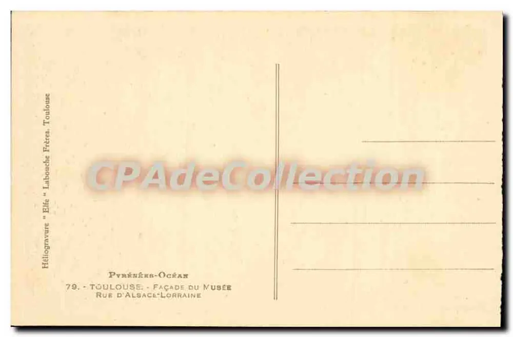 Fachada do Museu — Rue d'Alsace-Lorraine — Editor Hélio, n° 48 - Verso