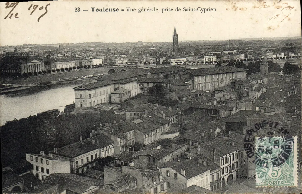 Toulouse — Allgemeiner Blick, Aufnahme von Saint-Cyprien — Picot, Verlag Nr. 23 - Vorderseite