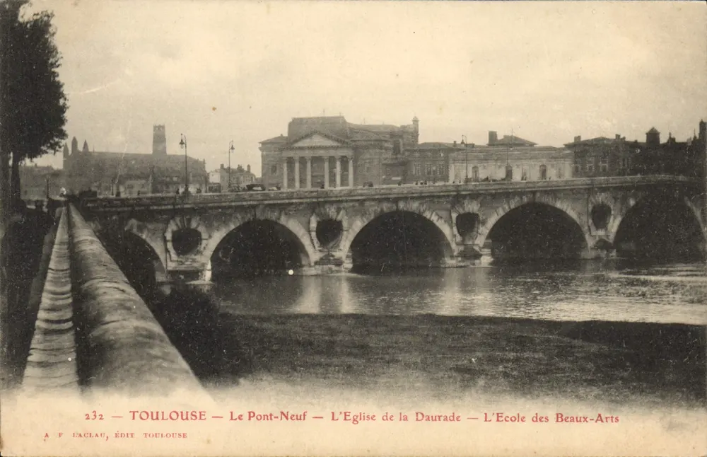 Toulouse — Der neue Brücke — Die Kirche der Daurade — Die Akademie der Bildenden Künste — A. V. Laclau, Verlag Toulouse - Vorderseite
