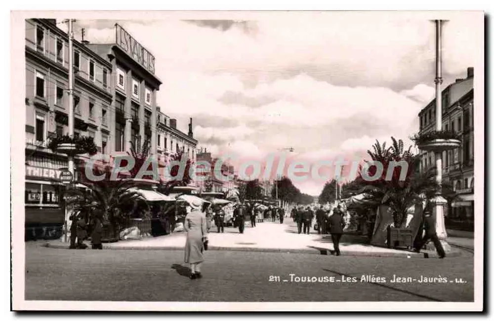 Toulouse - Les Allées Jean-Jaurès — Straßenszene mit Händlern und Fußgängern - Vorderseite