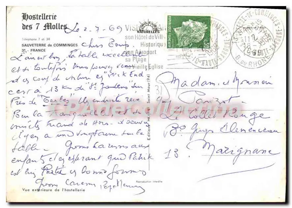 Hostellerie dos 7 Molles — Sauveterre de Comminges — Edições Historique - Verso