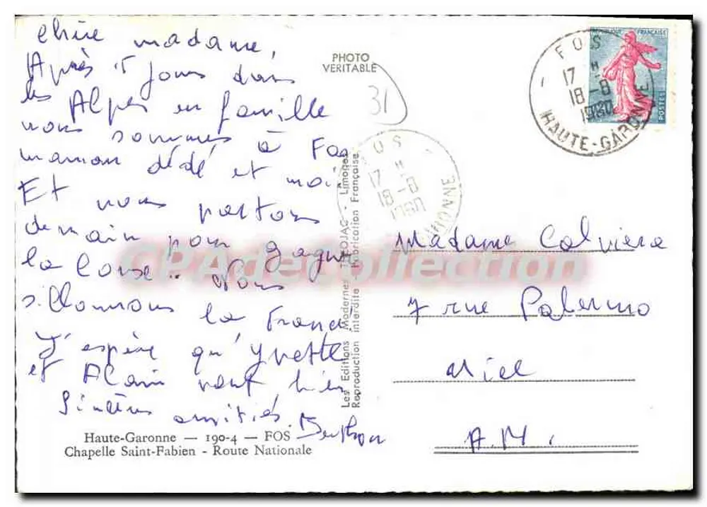 Kapelle Saint-Fabien — Fos — Haute-Garonne — Verleger Chéque, n°4 - Rückseite