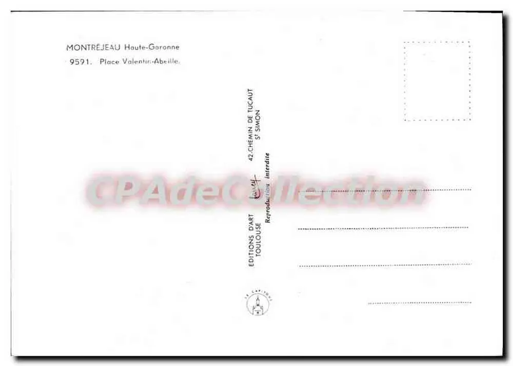 Montrejeau - Plaza Valentin-Absille — Ediciones Dart Toulouse - Reverso