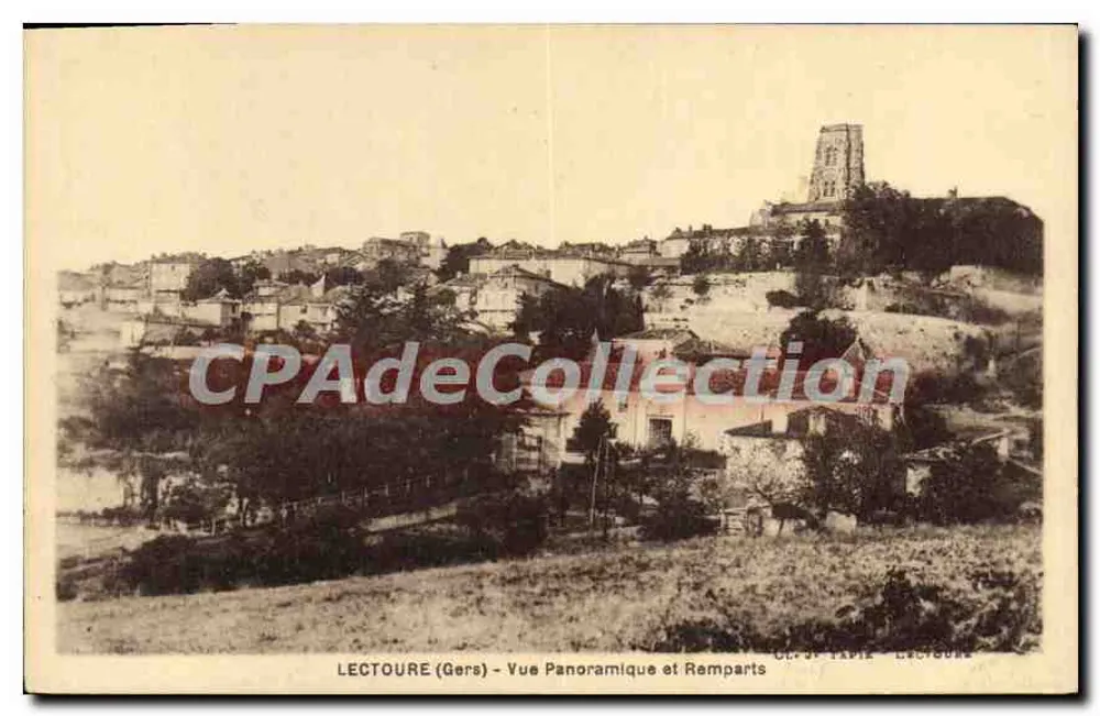 Lectoure (Gers) — Panoramablick und Mauern — C.P. N° 1912 - Vorderseite