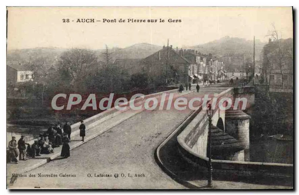 Auch — Ponte de Pedra sobre o Gers — Edição das Novas Galerias - Frente