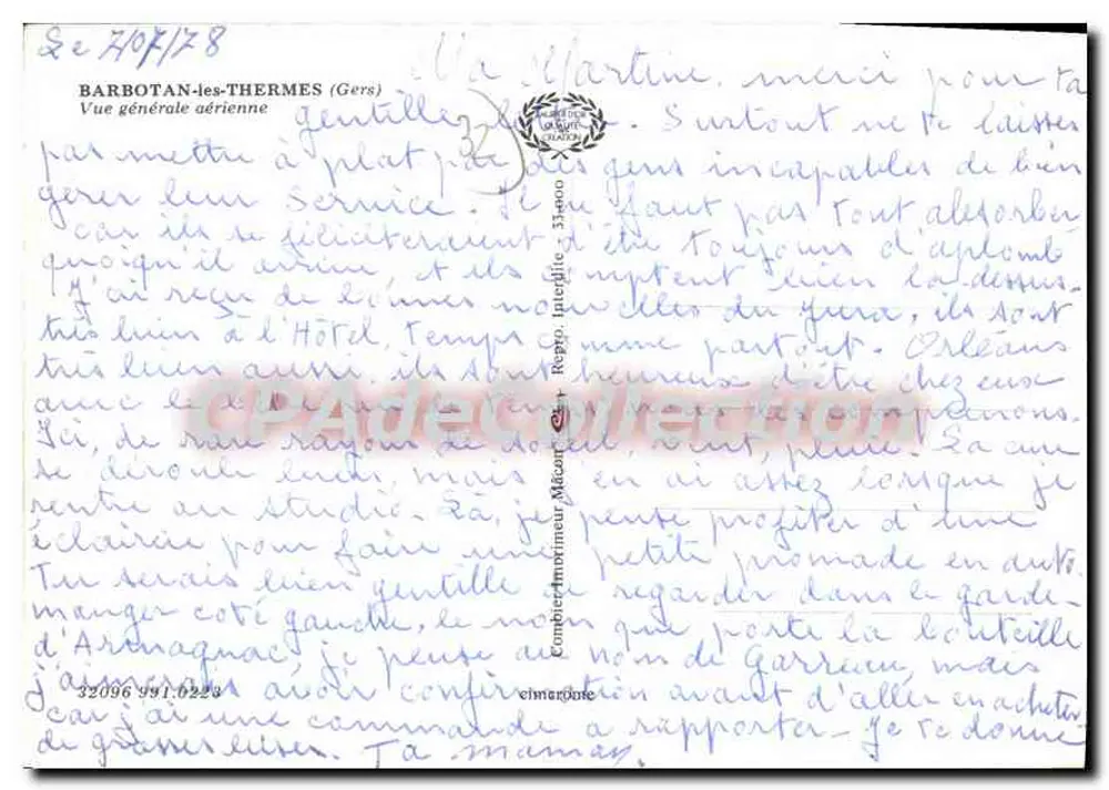 Barbotan-les-Thermes (Gers) — vista geral aérea — editor Pinq - Verso