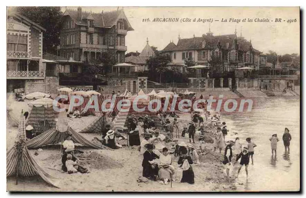 Arcachon (Côte d'Argent) — A Praia e os Chalets — BR - 4916 - Frente