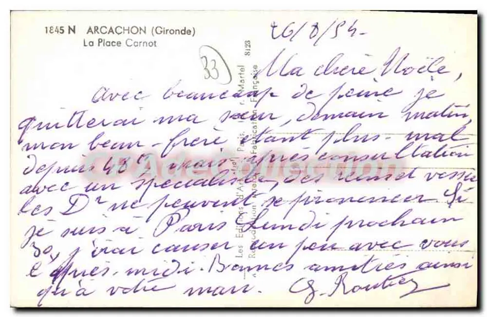 Arcachon — A Praça Carnot — Les Éditions d'Art Français - Verso