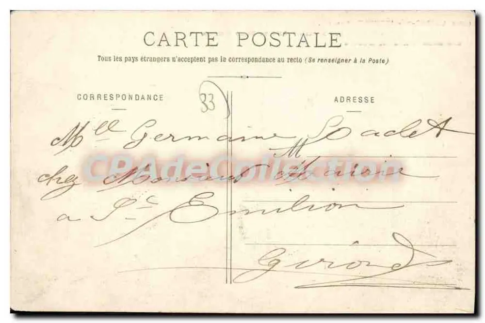 Lussac-de-Libourne — Schloss Latour (16. Jahrhundert) — Seite des Großen Treppenhauses — Henry Guillier, 31, 42 bis und 44, rue Fonneuve - Rückseite
