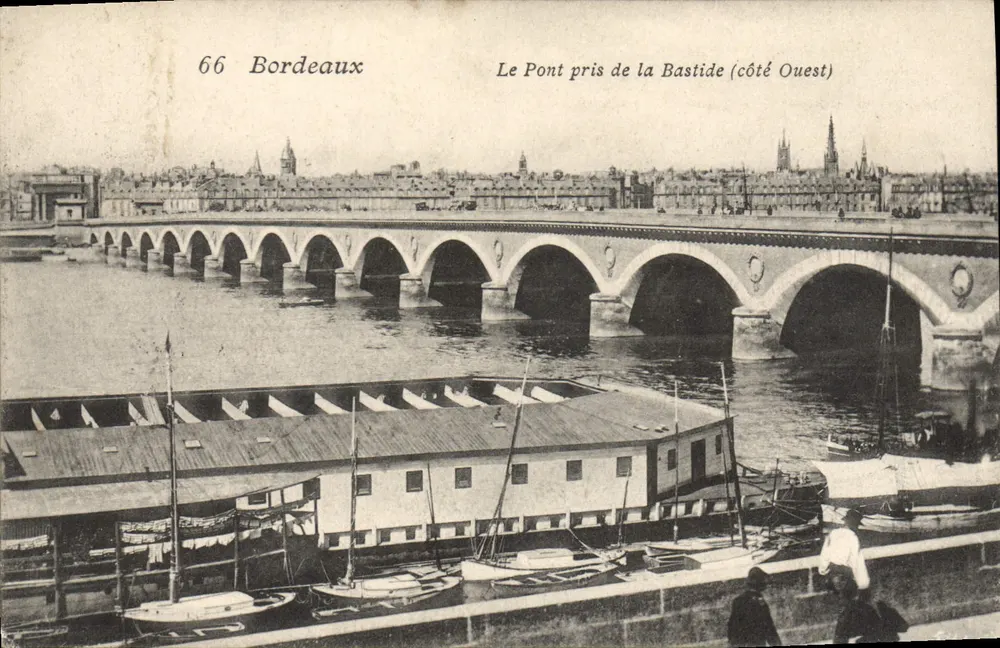 Bordeaux — O Ponte de La Bastide (lado Oeste) — Editor desconhecido, n° 66 - Frente