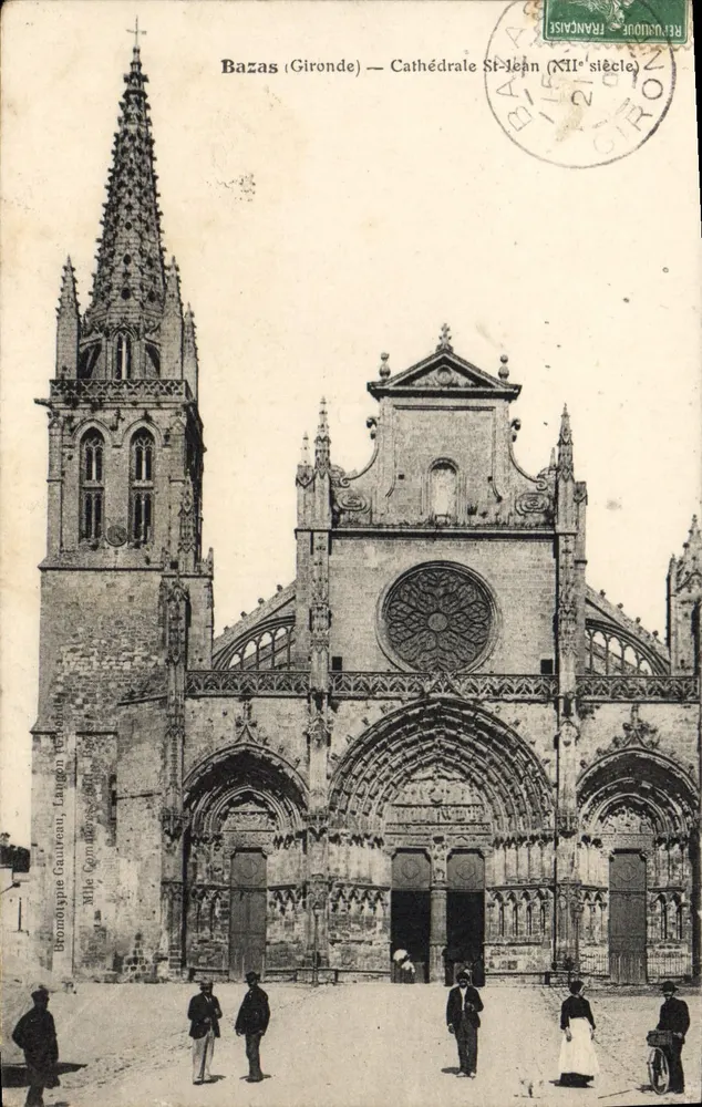 Bazas (Gironde) — Catedral São João (século XII) — Bromotipo Gauvreau, Langoz - Frente