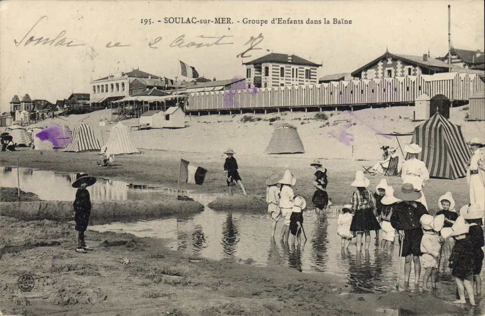 Soulac-sur-Mer — Gruppe von Kindern im Hafen — B.R. n° 195 - Vorderseite