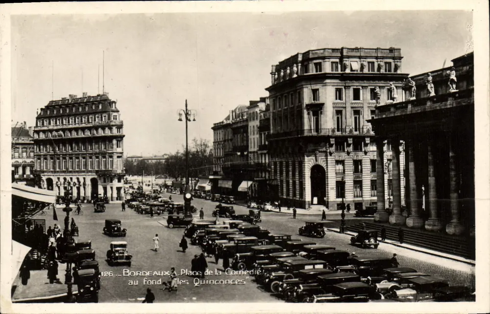 Bordeaux — Place de la Comédie und die Quinconces — Édition La Tour-Dijon, n° 186 - Vorderseite