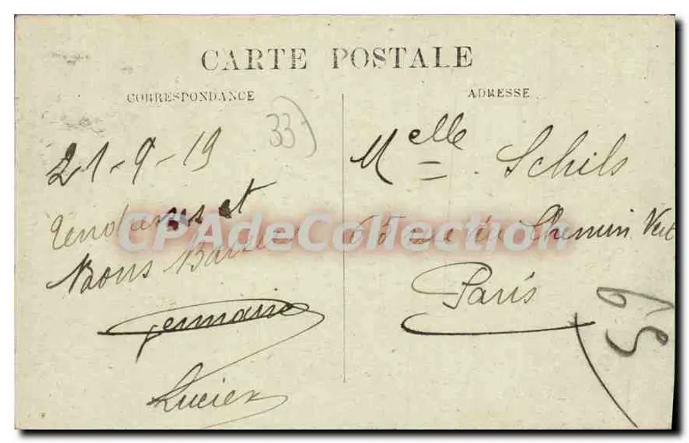 A Praça dos Palmeiros — Arcachon — C.B. - Verso