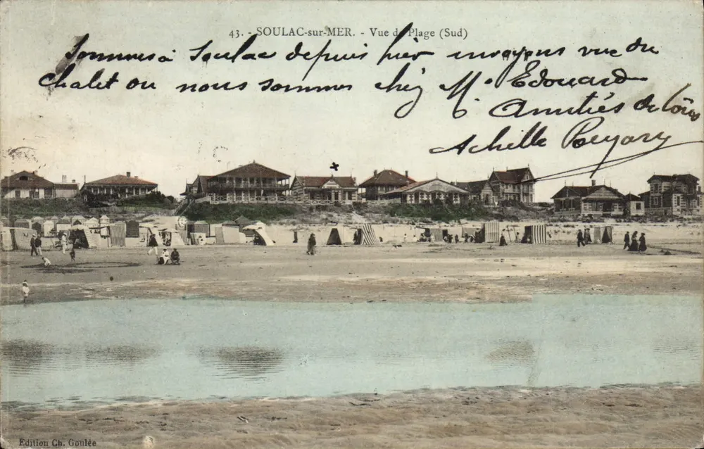 SOULAC-sur-MER - Vista da Praia (Sul) — Edição Ch. Goulée, n°43 - Frente