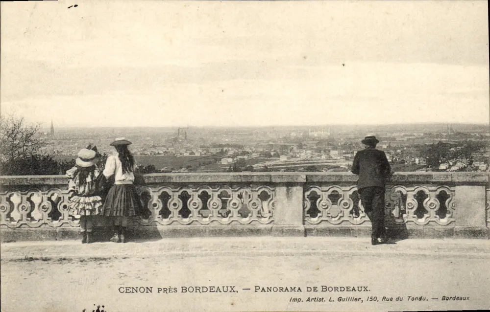 CENON PRÓXIMO DE BORDEAUX — Panorama de Bordeaux — Imp. Artist. L. Guillier, 150, Rue du Tondu — Bordeaux - Frente
