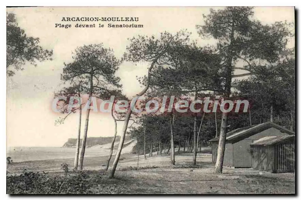 Arcachon-Moullleau — Praia em frente ao Sanatório — Foto Y. 1907 - Frente