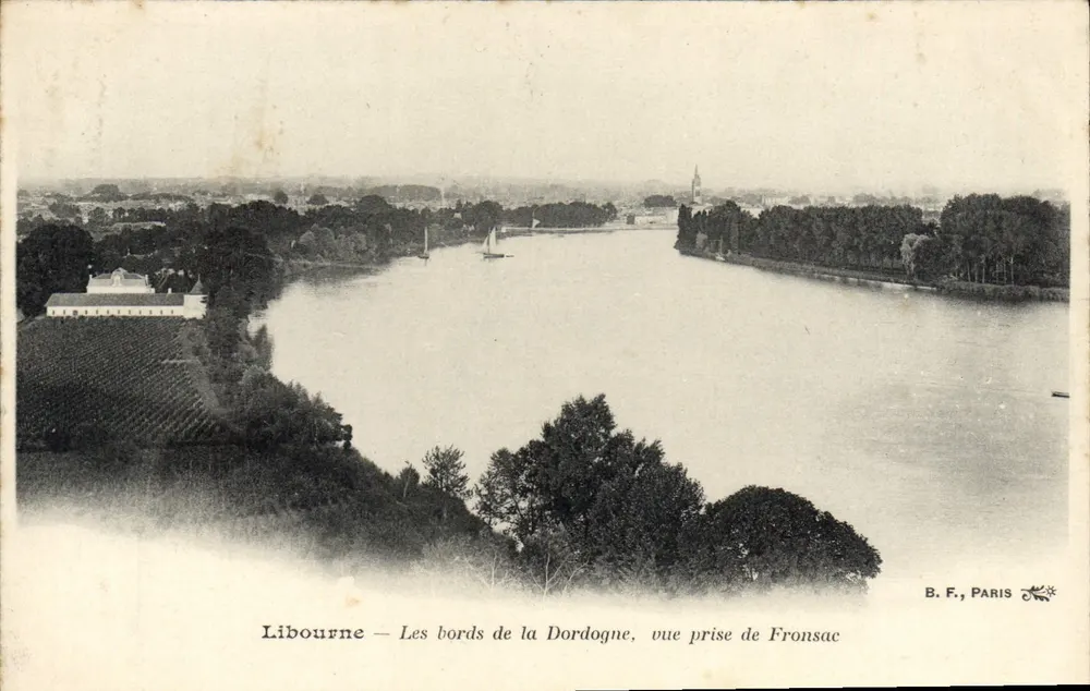 Libourne — Die Ufer der Dordogne, Aufnahme von Fronsac — B. F., Paris - Vorderseite