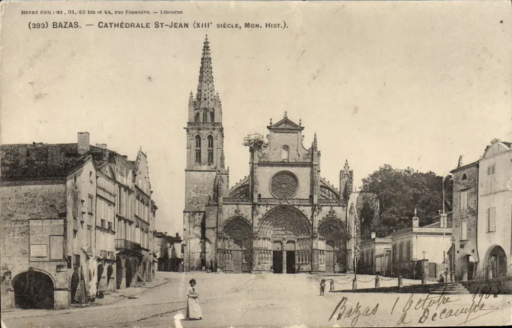 Bazas — Catedral de São João (século XIII, Mon. Hist.) — Henry Guillet, 34, 42 bis e 44, rua Fonneuve — Libourne - Frente