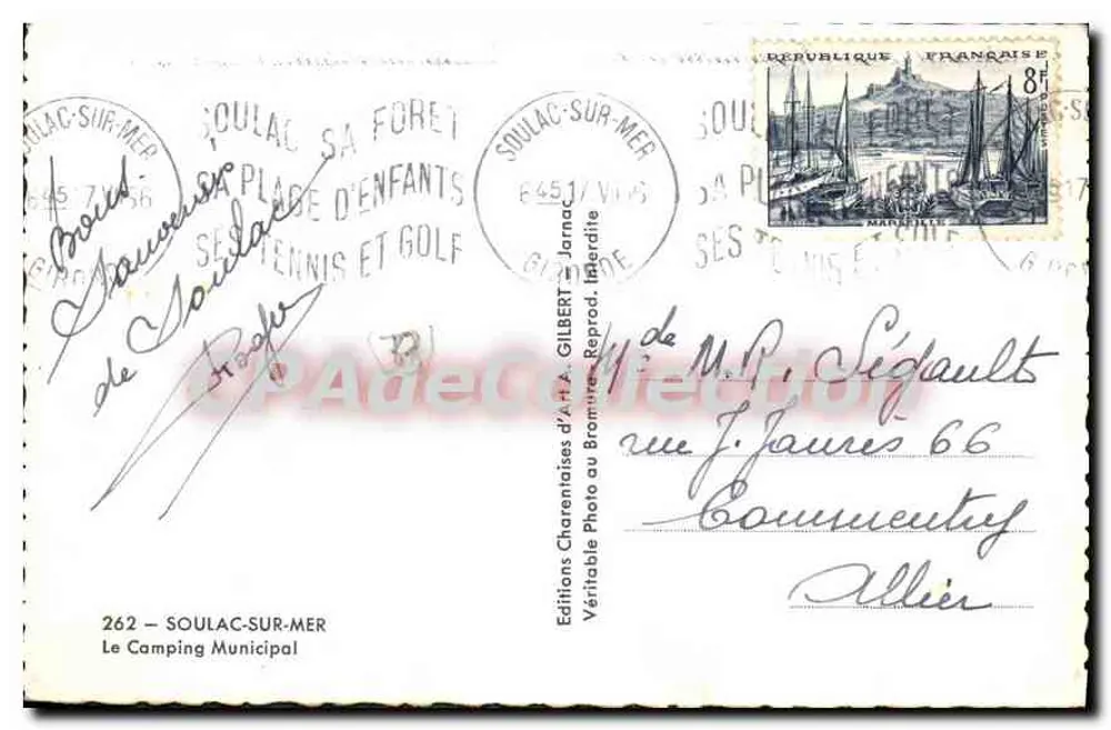 Municipal Campsite — Soulaç-sur-Mer — Éditions Charentaises d'A.A. Gilbert - Rückseite
