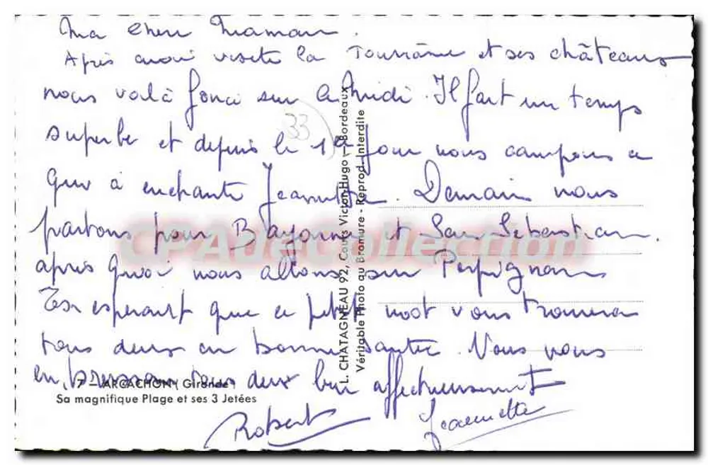 Arcachon — Perła basenu — Wydawca L. Chatagnéau, nr 7 - Rewers