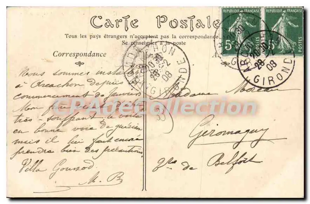 Arcachon — A Igreja Nossa Senhora — Editor desconhecido, n° 13 - Verso
