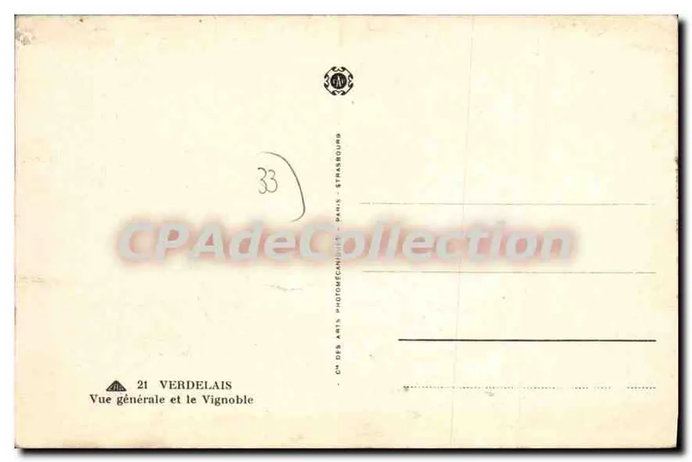 Verdelais — Vista generale e il Vigneto — CI. DES ARTS PHOTOMECHANIQUES, PARIS - Verso