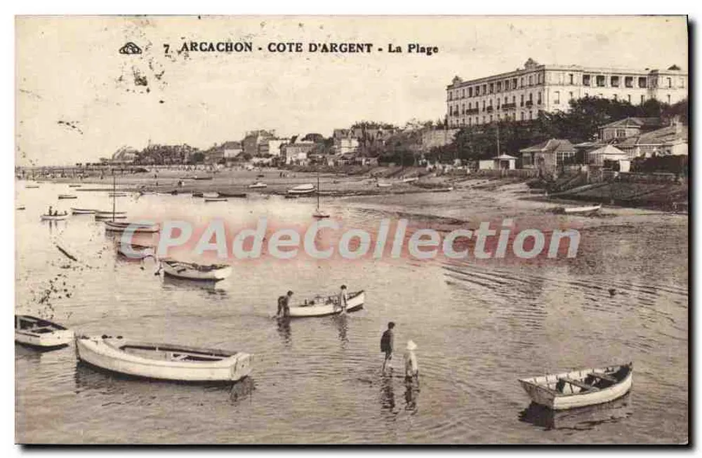 Arcachon - Costa de Prata - A Praia — editor desconhecido, n°7 - Frente