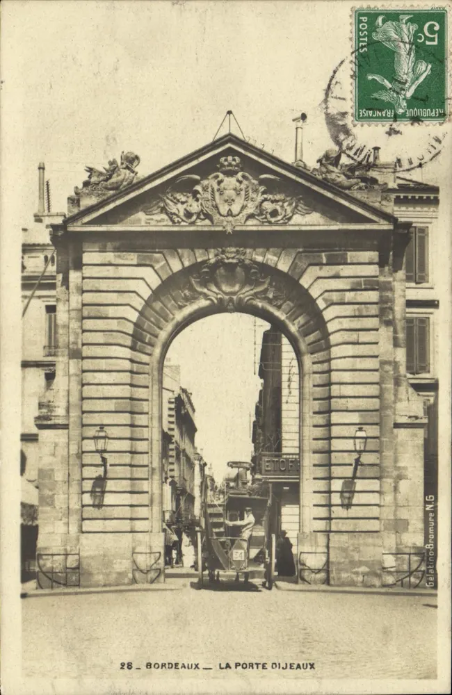 Bordeaux — A Porta de Jeaux — editor Delatour-Bramoure N.6 - Frente