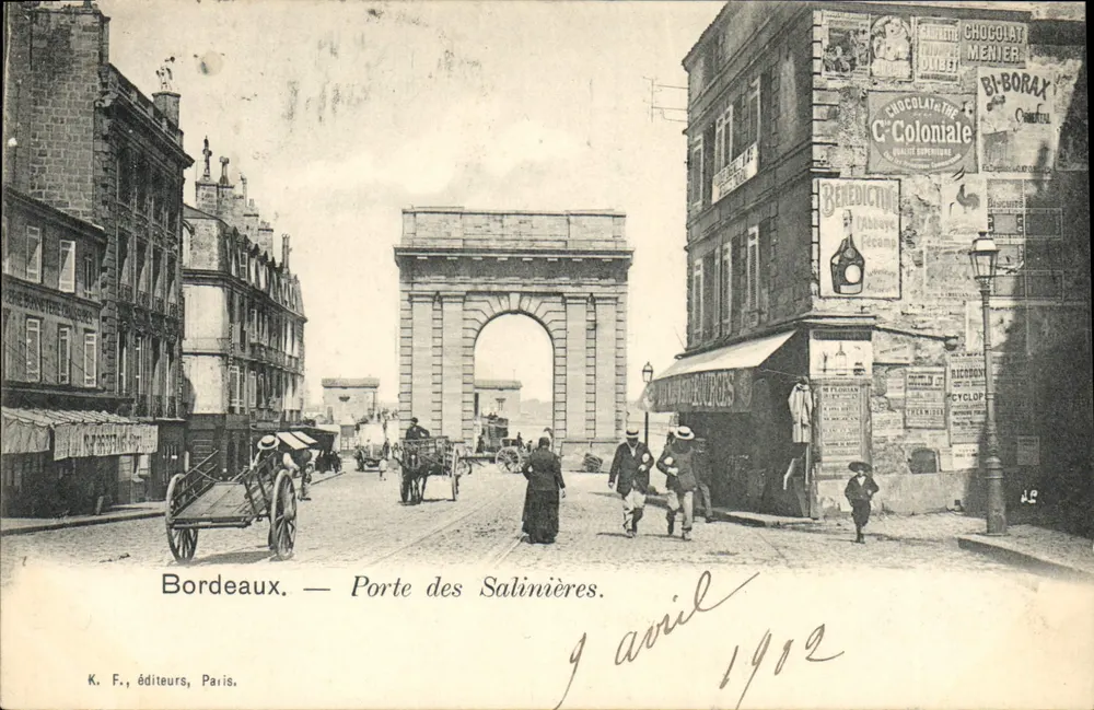 Bordeaux — Porta delle Salinatrici — K. F., editori, Parigi. - Recto