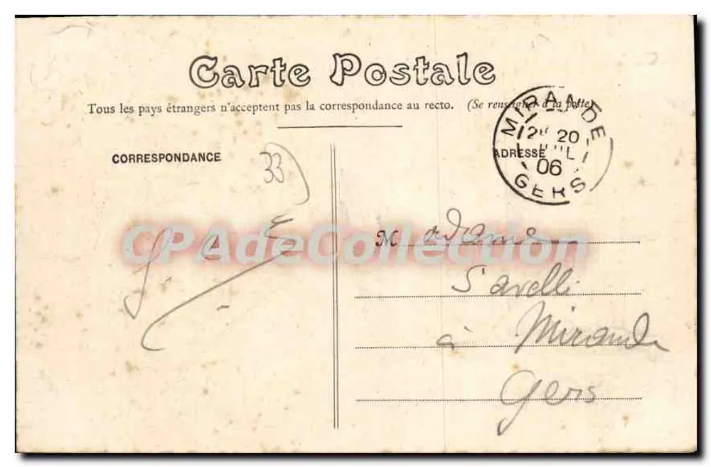 Arcachon — Casino de la Plage — Coleção V. Faure - Verso