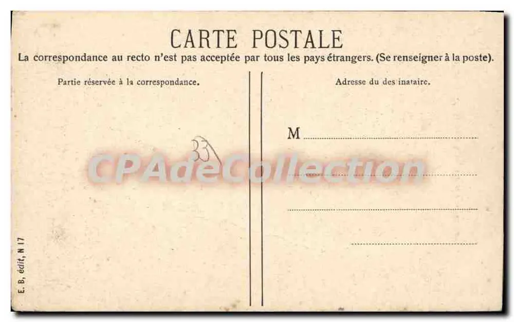 Bordeaux — Capitão de Barco — E. B. édit, N 17 - Verso