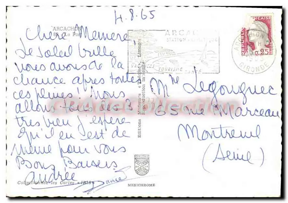 Porto da Gironde — Vista de pescadores — Edições Métricas & Descobertas - Verso