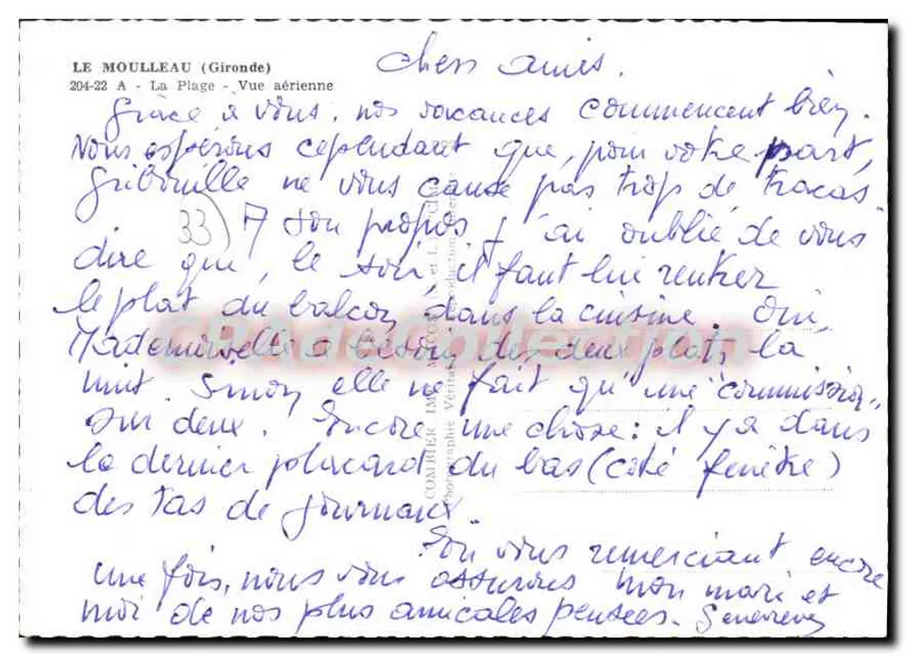 A Praia - Vista aérea — Le Moulleau (Gironde) — CPAdeCollection - Verso