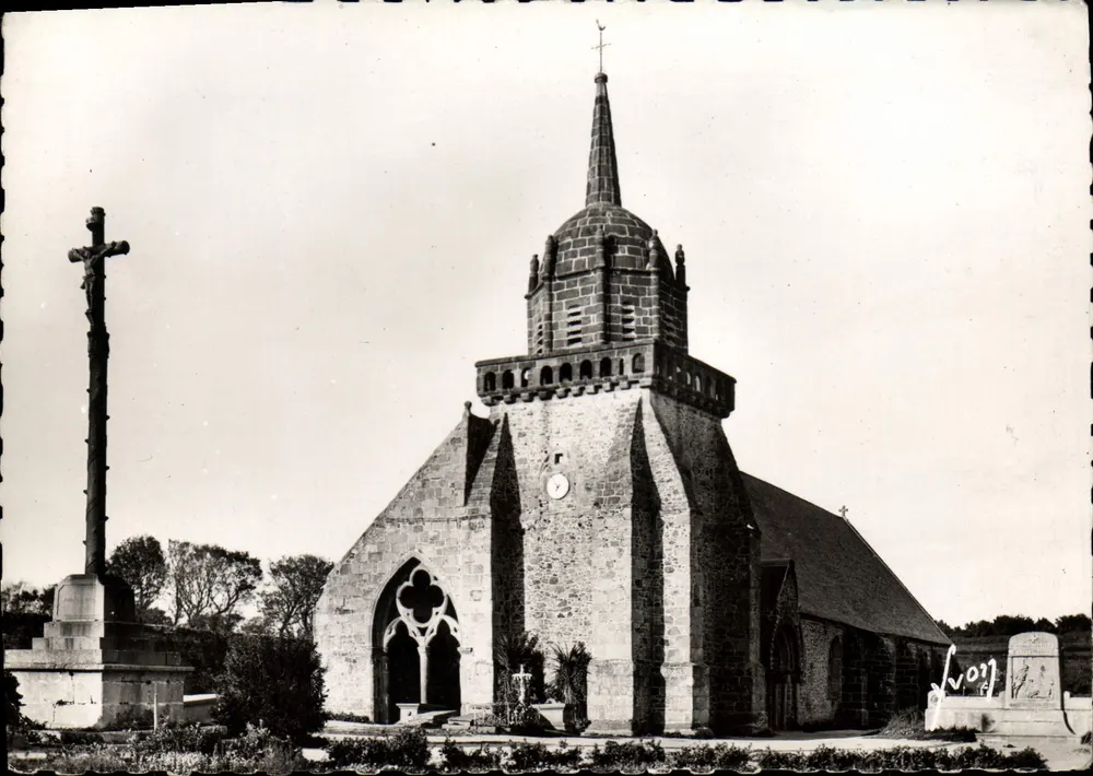 Perros-Guirec (C.-du-N.) — Igreja (mon. hist.) e o calvário — Edições d'Art "W.C.N.", Paris - Frente