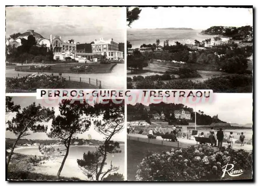 Perros-Guirec - Trestreaou — Ansicht der Strandpromenade, des Casinos und der Kiefernwälder — Verleger Réma, Nr. 22 - Vorderseite