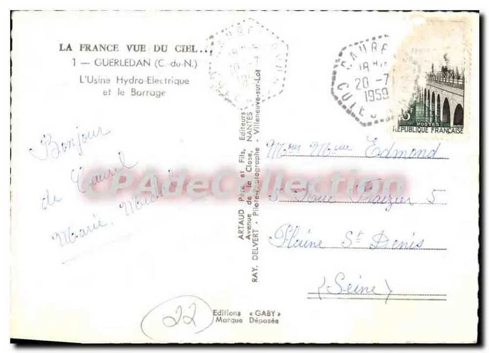Guerledan (C. du N.) — A Usina Hidroelétrica e o Barragem — Éditions Gaby - Verso
