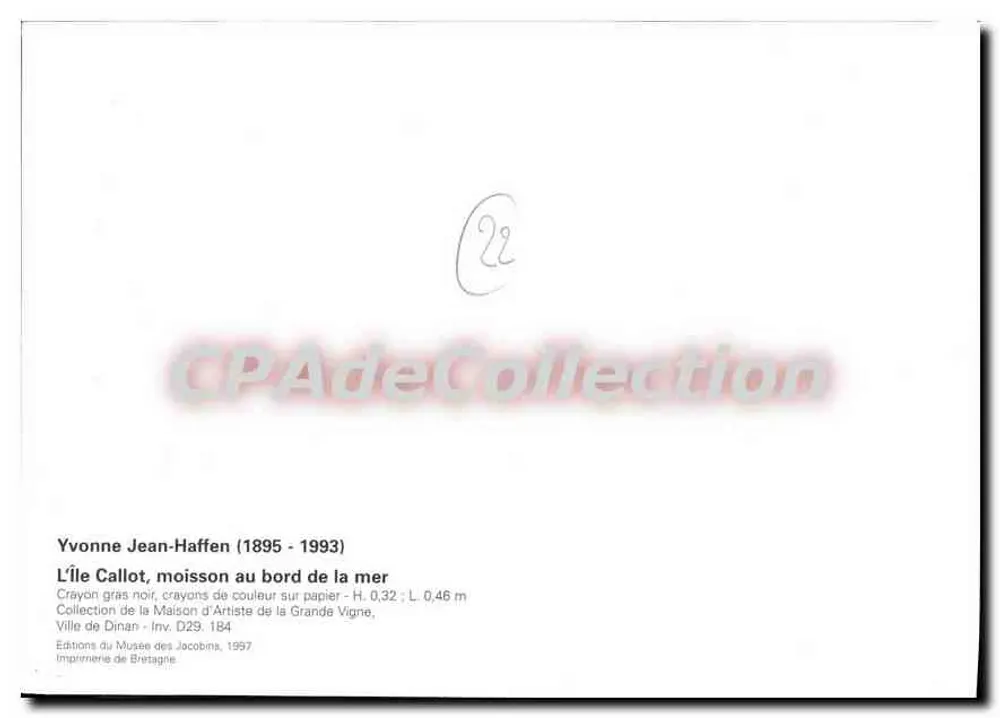 Insel Callot — Ernte am Meer — Yvonne Jean-Haffen - Rückseite