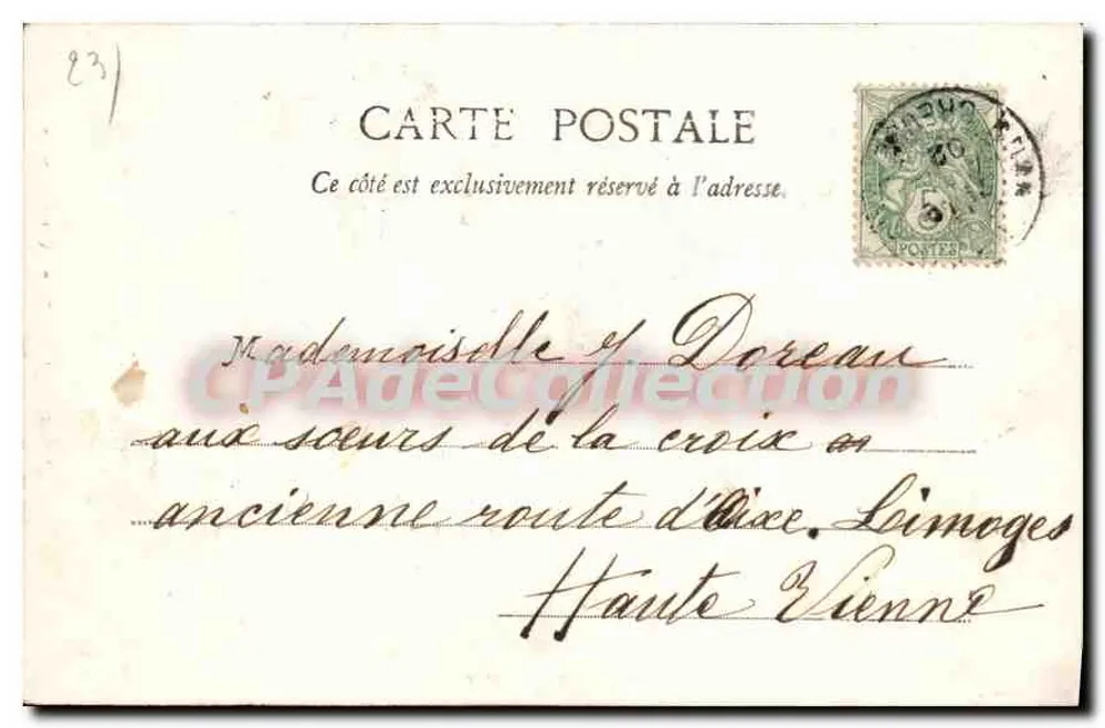 La Souterraine (Creuse) — A Capela do Convento — A. de Nussac, editor, Cudré - Verso